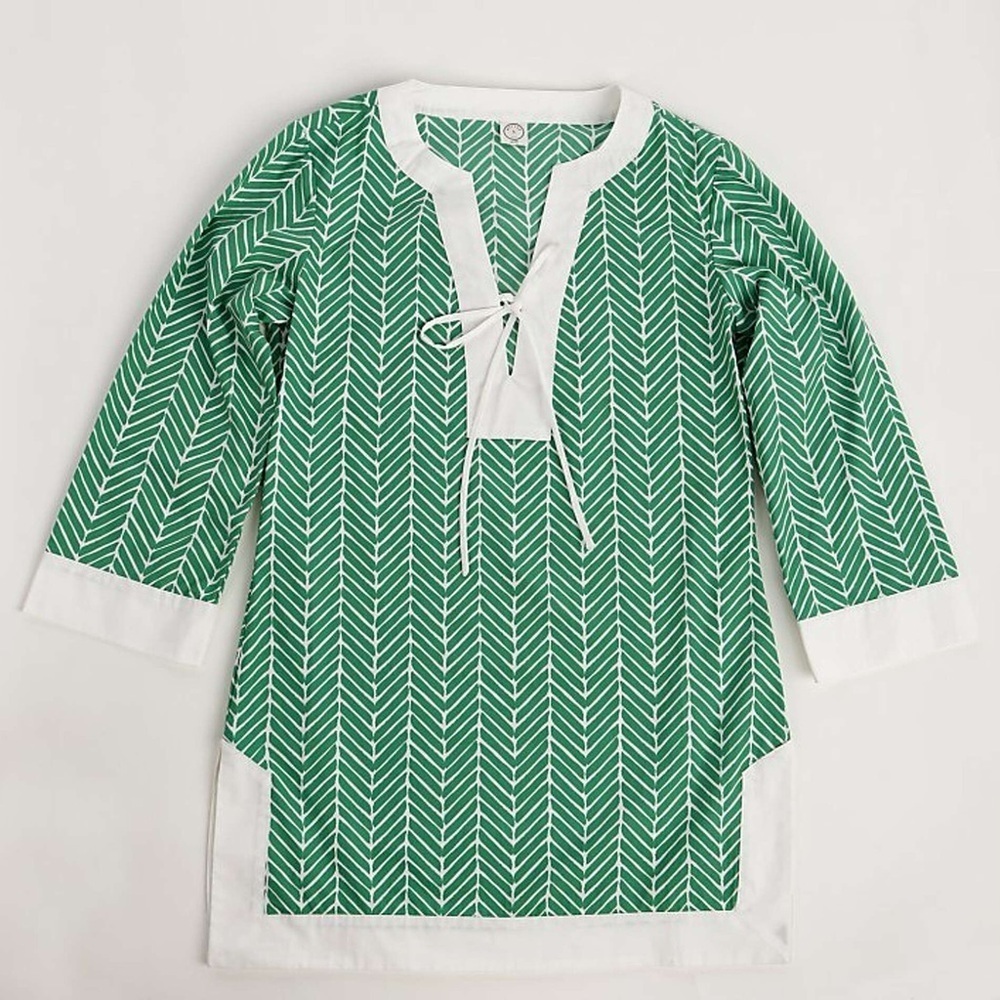 Mott 50 Women's Classic Contrast Tunic green white size medium